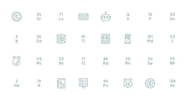 32 Delgado línea íconos para número gráficos escalable icono paquete vector