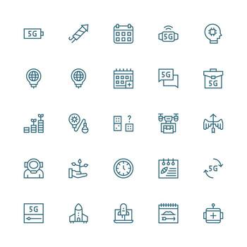 Medium Stroke Outline Icons from Future Set with 25 Vectors Interface Icon Collection
