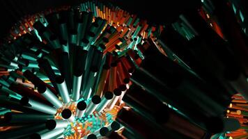 3d visual loop of a bunch of colorful tubes video
