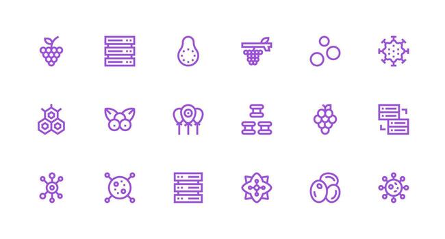 18 Strong Stroke Line Designs for Cluster Icons Multi-Style Icons for Creative Projects vector
