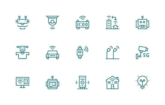 inteligente conjunto con 15 regular línea íconos interfaz icono colección para diario proyectos vector