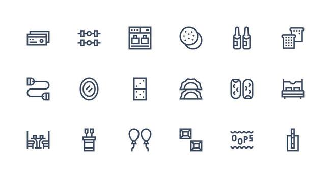 Two Icon Collection with 18 Strong Stroke Line Designs Complete Icon Bundle for Web Design vector