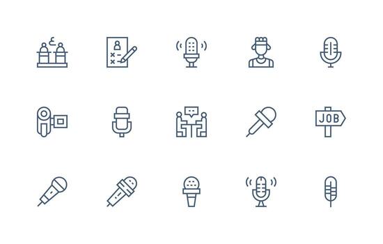Regular Line Icons from Interview Set with 15 Vectors Interface Icon Collection for Daily Projects