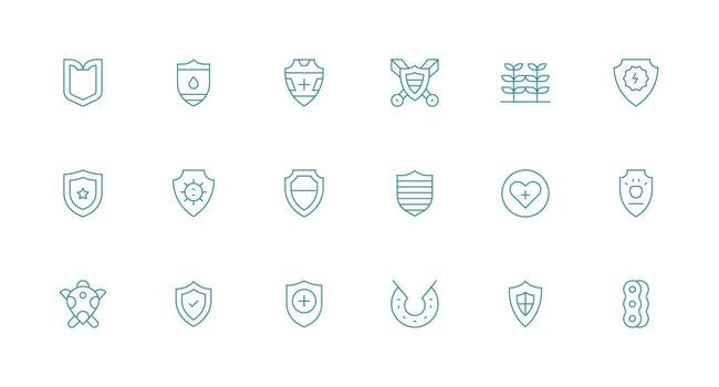 Robust Icon Collection with 18 Minimal Line Designs Fully Editable Icon Set for Web vector
