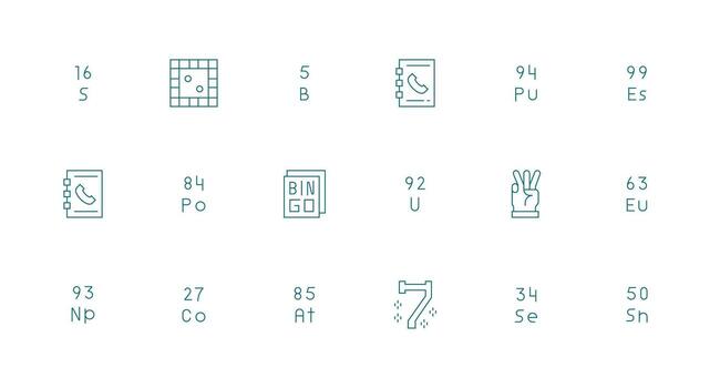 número visual paquete conteniendo 18 mínimo línea íconos completar icono conjunto para móvil aplicaciones vector