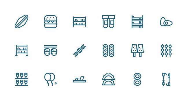 Double Set with 18 Strong Stroke Line Icons UI and UX Focused Icon Collection vector