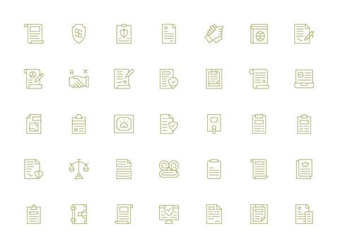 Light Line Icons from Contract Set with 35 Vectors Compact Icon Set