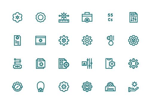 24 grueso línea línea diseños para parámetros íconos sencillo íconos para interfaz y wireframes vector