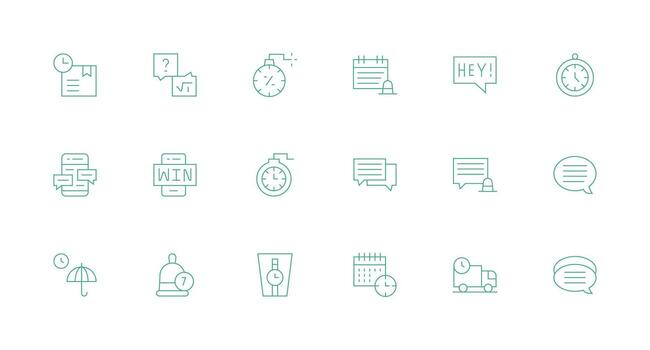 Minimal Line Style Prompt Icons with 18 Vectors Interface Icon Collection