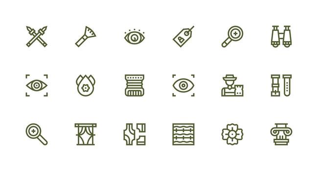 Detail Design Icons featuring 18 in Strong Stroke Line Style Scalable Icons for All Themes vector