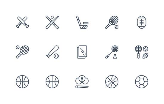 15 Regular Line Vectors for Game Icon Theme Digital Icon Collection