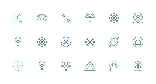 Rotating Icon Set with 18 Minimal Line Graphics All Device Compatible Icon Set vector
