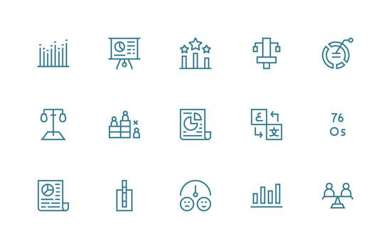 15 Comparison Icons in Regular Line Aesthetic Icon Collection Set vector