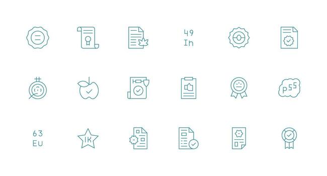 18 íconos para estándar en mínimo línea formato completamente editable icono conjunto para web vector