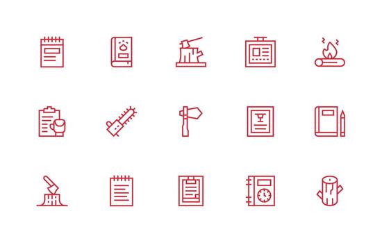 Regular Line Icons from Log Set with 15 Vectors Essential Icons for Rapid UI Building
