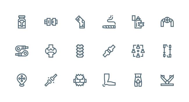 Strong Stroke Line Style Joint Icons with 18 Vectors Fully Editable Icon Set for Web