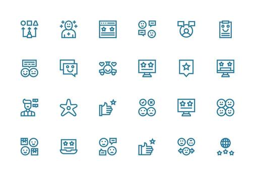 Thick Line Line Icons from Satisfaction Set with 24 Vectors Scalable Icon Pack