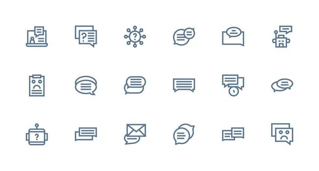 apoyo solicitud icono conjunto con 18 fuerte carrera línea gráficos moderno icono conjunto vector