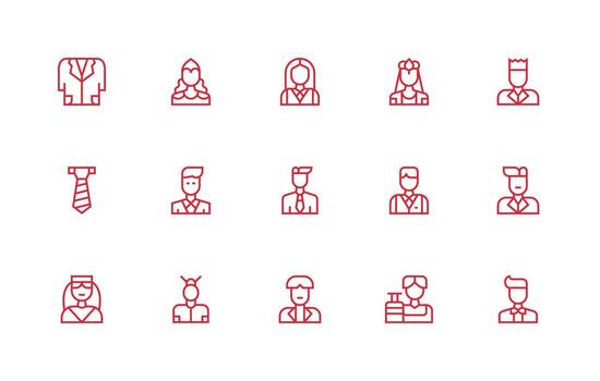15 Regular Line Icons for Executive Graphics Customizable Icon Series for Mobile Screens vector