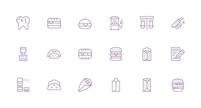 Minimal Line Icons from Filling Set with 18 Vectors Scalable Icon Pack