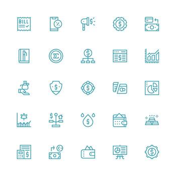 Medium Stroke Outline Icons from Finance Set with 25 Vectors Reliable Icons for All Interfaces