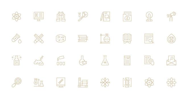 Thin Line Icons from Research Set with 32 Vectors Dashboard Icon Series