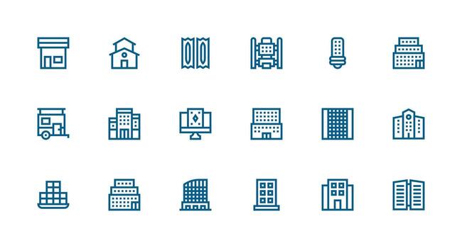 Windows featuring 18 Icons in Strong Stroke Line Design Essential Icon Set for Teams vector