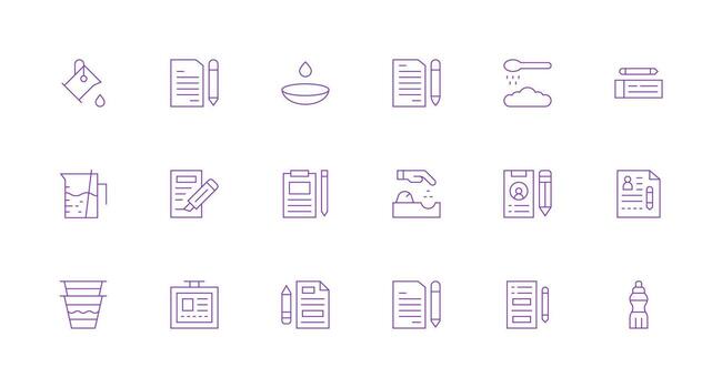 Fill Design Icons featuring 18 in Minimal Line Style Complete Icon Bundle for Web Design vector