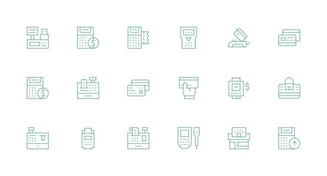 Pos featuring 18 Icons in Minimal Line Design Interface Icon Collection vector