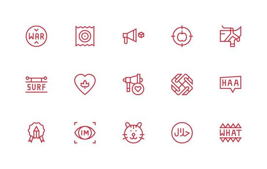 15 Brand Icons in Regular Line Aesthetic Icons Built for Visual Consistency Pack vector