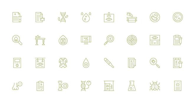 Testing Visual Pack containing 32 Thin Line Icons Organized Icon Pack for Quick Access vector