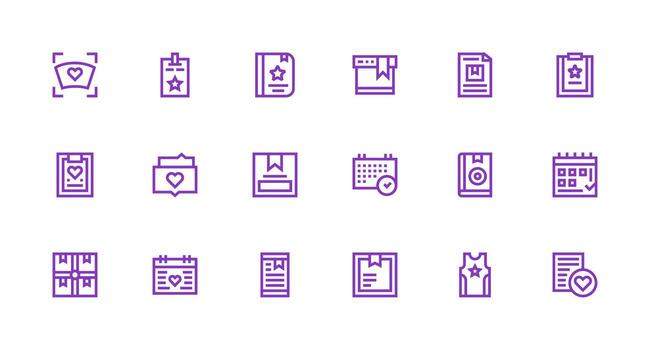18 Strong Stroke Line Style Icons from Marked Collection Clean Icon Collection for Web Use vector