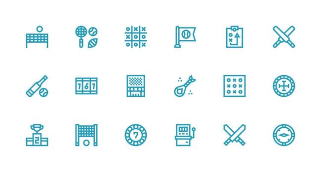 perder conjunto con 18 fuerte carrera línea íconos completar icono haz para web diseño vector