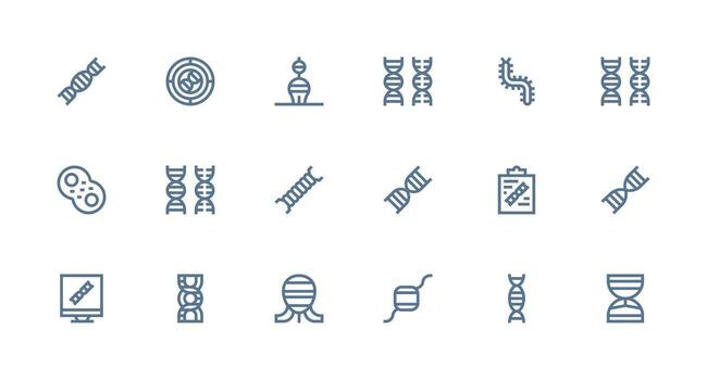 18 Icons for Chromosome in Strong Stroke Line Format Balanced Icon Set for Functional Design vector