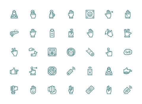 mando conjunto con 35 regular limpiar línea íconos ligero icono serie vector