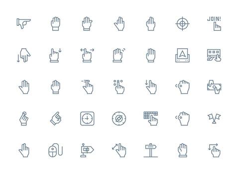 35 Regular Clean Line Style Icons from Pointer Collection Web and App Icon Pack Collection vector