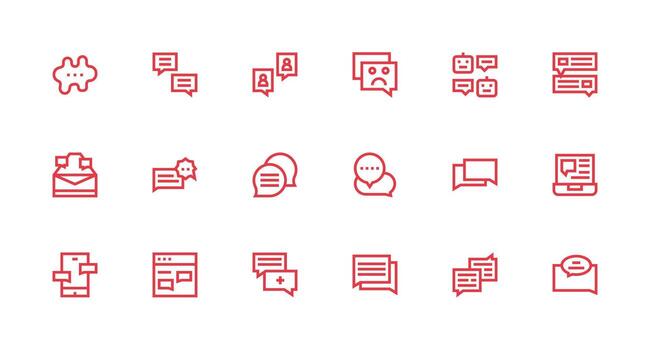 Reply Icon Set with 18 Strong Stroke Line Graphics Display Icon Pack vector