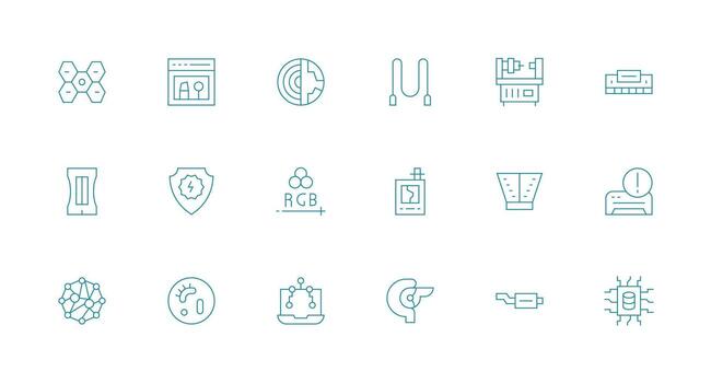 componente diseño íconos presentando 18 en mínimo línea estilo interfaz íconos para diario utilizar vector