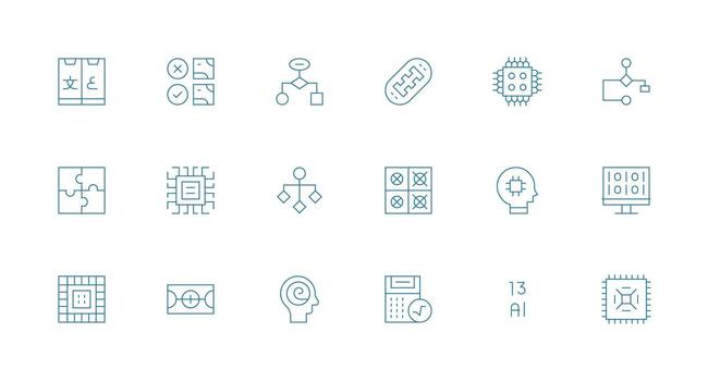 18 Minimal Line Style Icons from Logic Collection Line Icon Collection vector