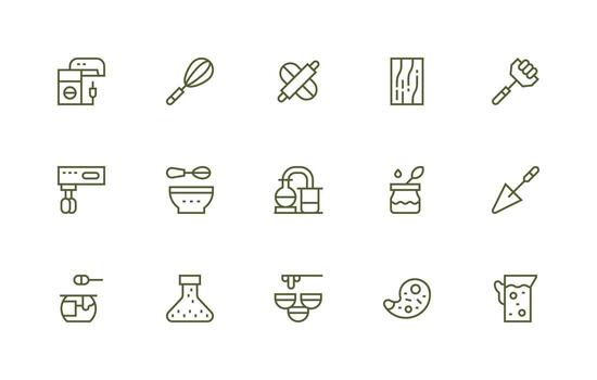 15 Regular Line Designs for Mixing Icons Fully Editable Icon Set for Web vector