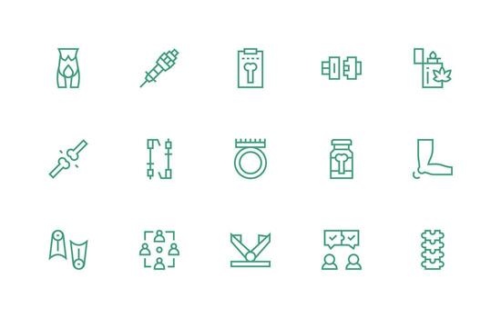 Joint Icon Set with 15 Regular Line Graphics UI Icon Set vector