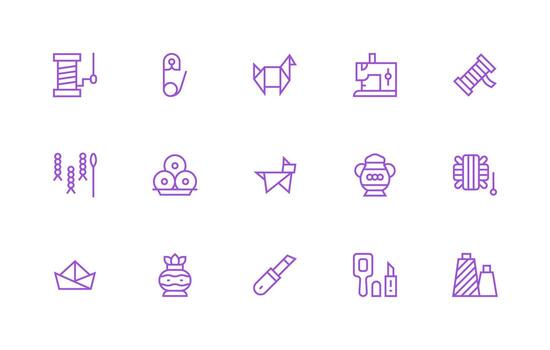 15 regular línea estilo íconos desde arte colección píxel Perfecto icono conjunto vector