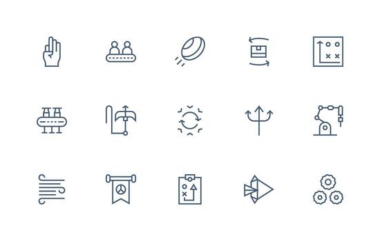 15 Regular Line Style Icons from Movement Collection Complete Icon Set for Mobile Apps vector