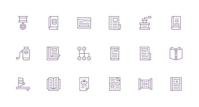 18 Minimal Line Icons for Manual Graphics Essential Icon Set for Teams vector