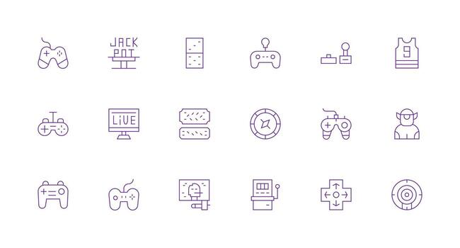 18 Minimal Line Designs for Gaming Icons Interface Icon Collection for Daily Projects vector