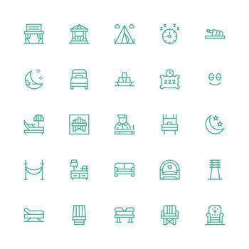 25 Medium Stroke Outline Vectors for Rest Theme Clean Icon Collection for Web Use