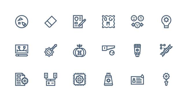 18 Strong Stroke Line Icons for Modification Graphics Editable Icon Collection vector