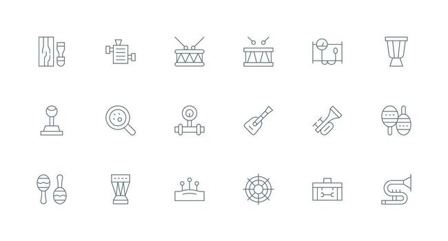 instrumentación visual paquete conteniendo 18 mínimo línea íconos escalable íconos para multiplataforma interfaces vector