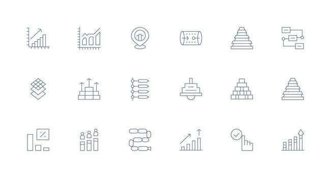 18 mínimo línea estilo íconos desde progresión colección todas dispositivo compatible icono conjunto vector