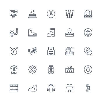 Medium Stroke Outline Icons from Waterproof Set with 25 Vectors Digital Icon Collection